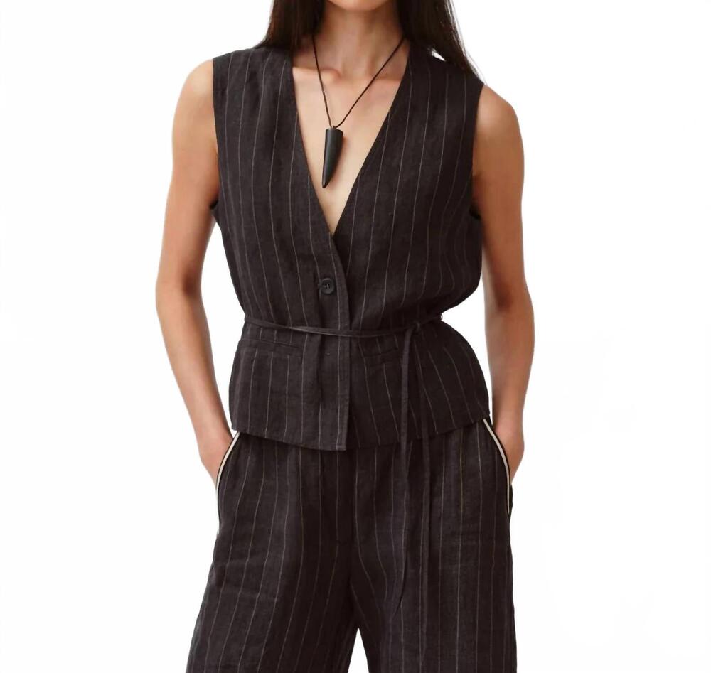 NEW DIEGA gapio vest in black and ecru